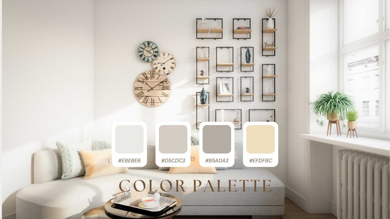 Choosing a color palette for farmhouse decor with soft neutrals, warm earth tones, and rustic hues to create a cozy, timeless space.