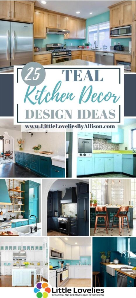 Teal Color Kitchen Decor